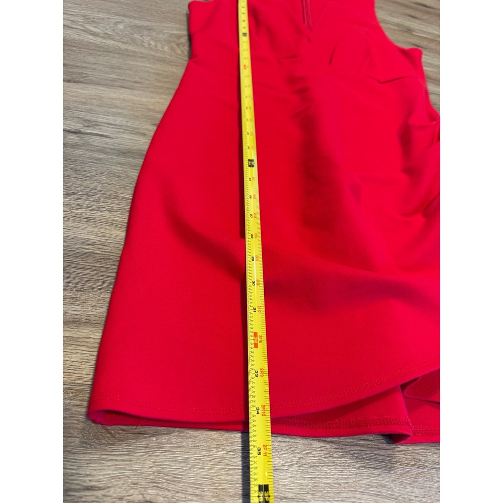 Lulus Red Sleeveless Surplice V-Neck Tulip Hem Mini Cocktail Dress Womens Large - Picture 5 of 6